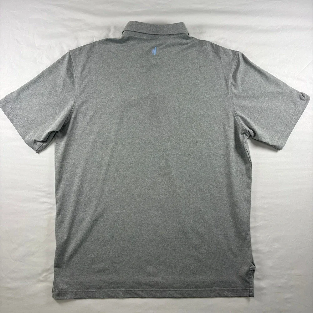 Johnnie-O Polo Shirt Mens Large Grey Meteor Short‎ Sleeve Golf Performance